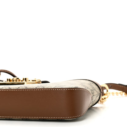 Gucci GG Supreme Monogram Calfskin Small Padlock Chain Shoulder Bag Beige Ebony Brown Sugar 10 of 10