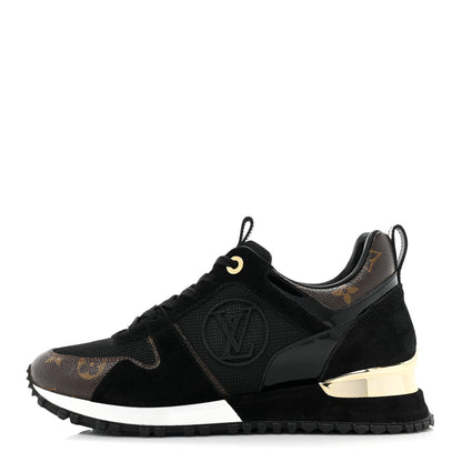 Louis Vuitton Suede Monogram Run Away Sneakers 38 Black 1 of 10