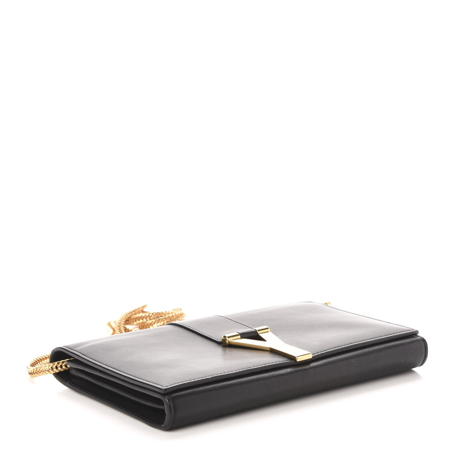 Calfskin Classic Y Ligne Chain Wallet Black