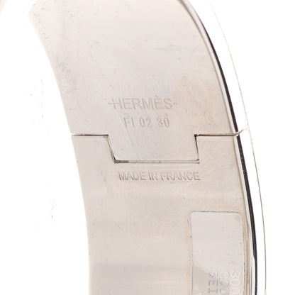 Hermes Enamel Couvertures et Tenues de Jour Wide Clic Clac H Bracelet PM Beige Blue 4 of 6