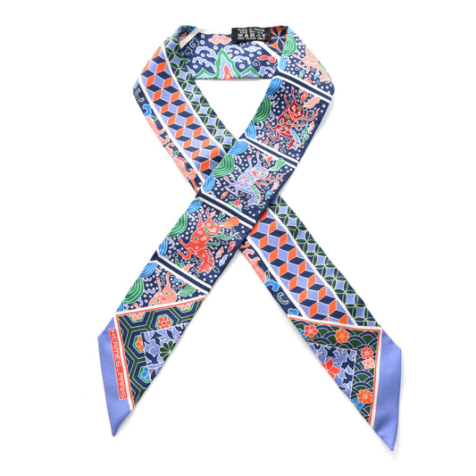 Silk Collections Imperiales Twilly Lavande Bleu Orange