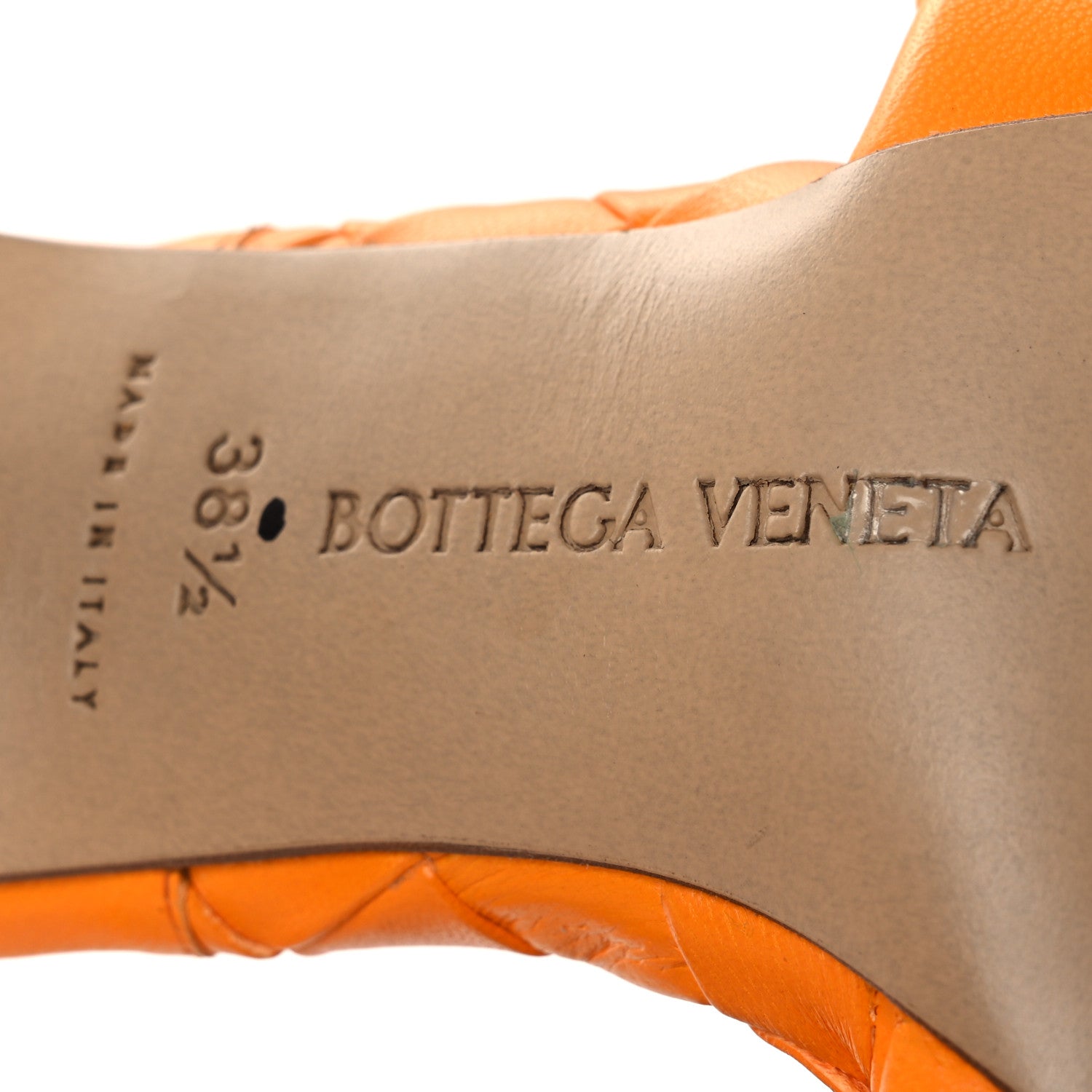 Bottega Veneta Nappa Maxi Intrecciato Lido 90mm Mule Sandals 38.5 Tangerine 8 of 11