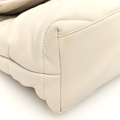 Saint Laurent Lambskin Quilted Small Loulou Puffer Monogram Chain Satchel Blanc Vintage 9 of 11