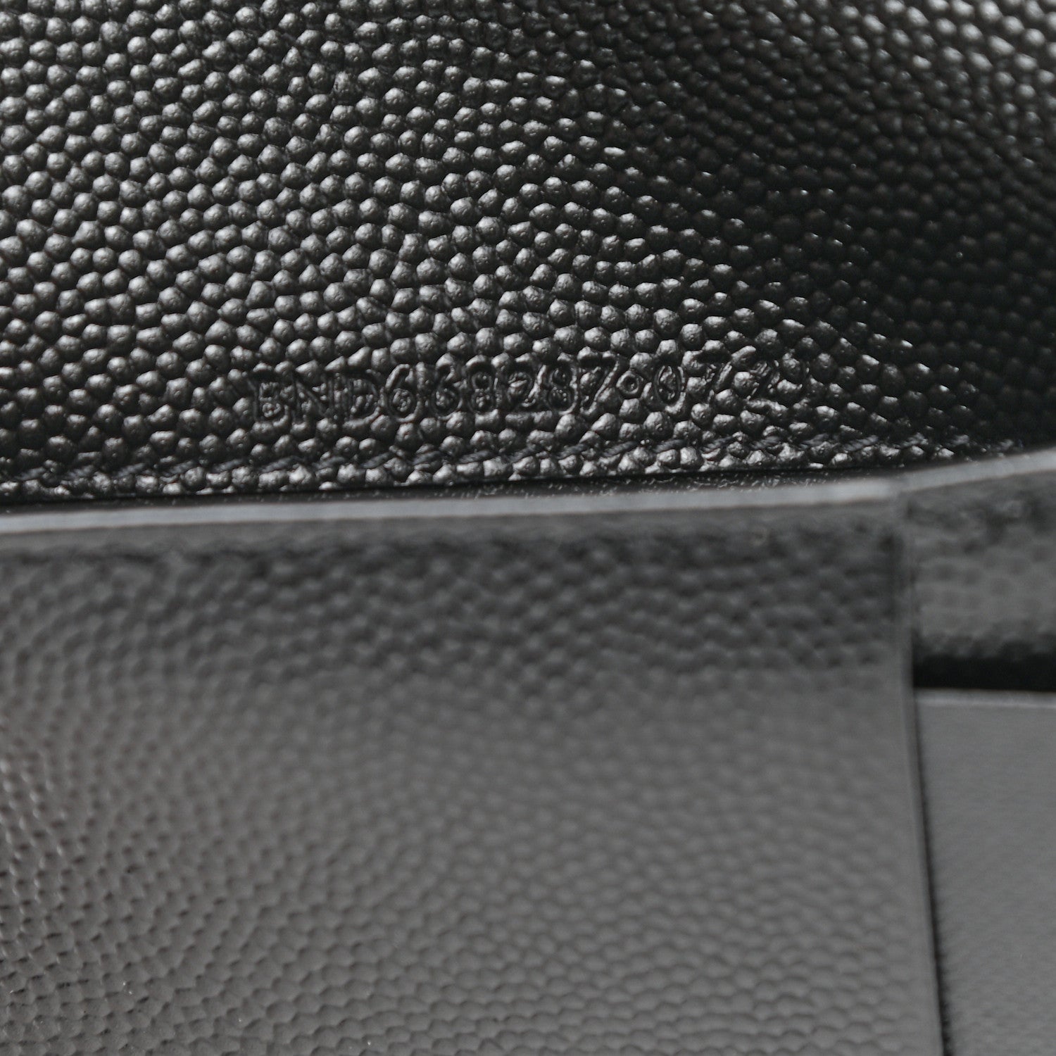 Saint Laurent Grain De Poudre Matelasse Chevron Monogram Zipped Two-Part Wallet Black 7 of 8