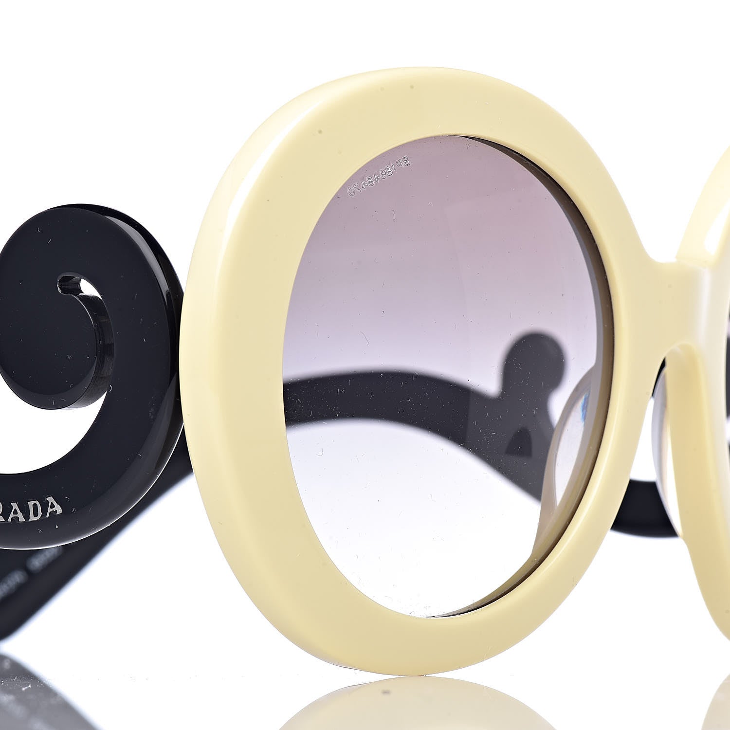 Prada Baroque SPR 27N Round Sunglasses Ivory 7 of 8