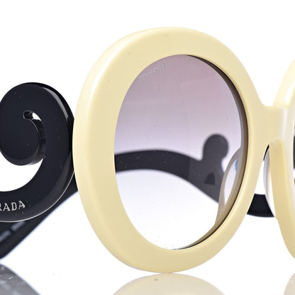 Prada Baroque SPR 27N Round Sunglasses Ivory 7 of 8
