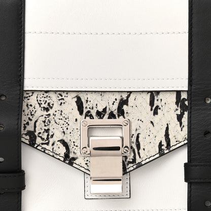 Proenza Schouler Lambskin Snakeskin Embossed Tiny PS1 Satchel Black Sand 8 of 10