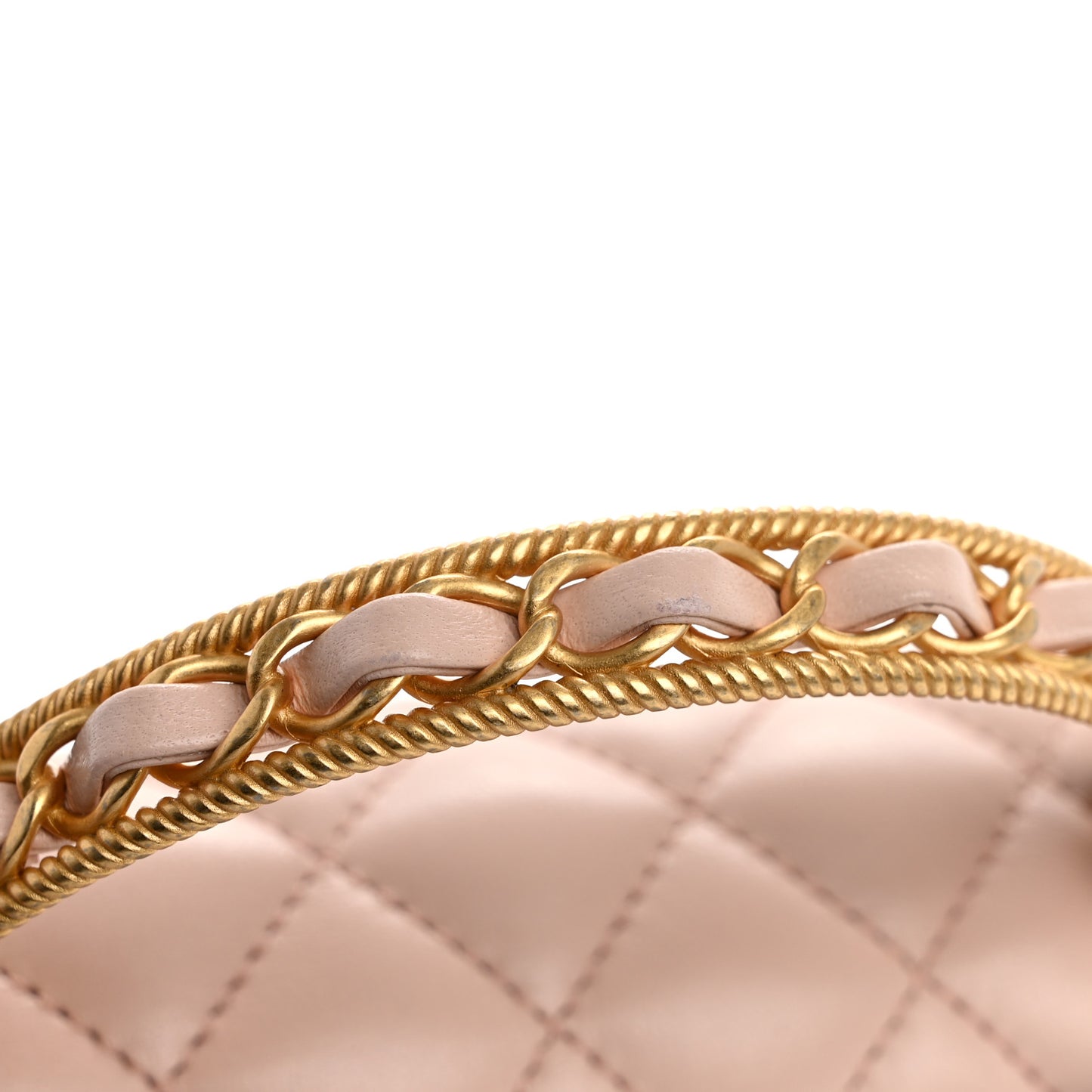 Lambskin Quilted Small Metal Top Handle Flap Light Pink