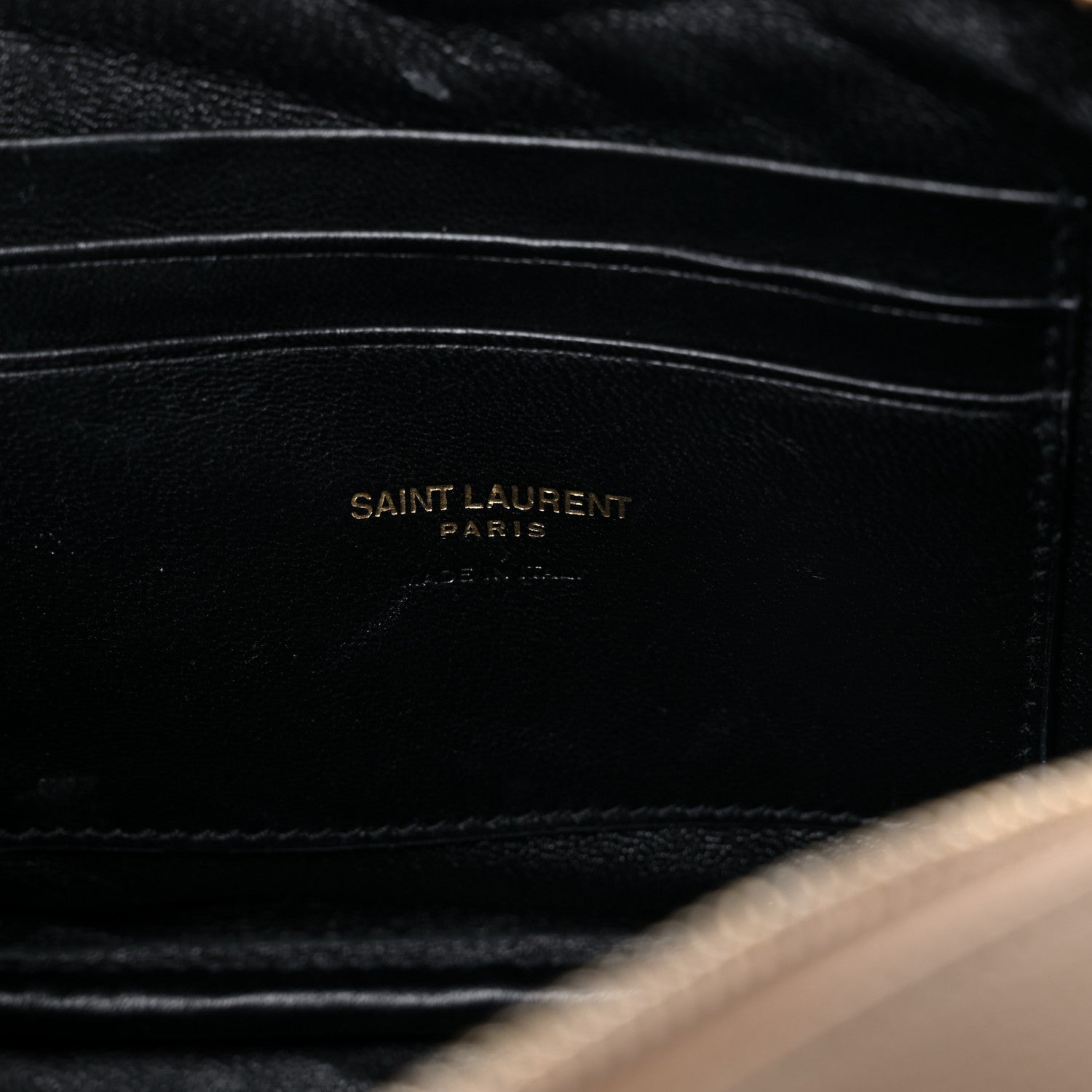 Saint Laurent Grain De Poudre Matelasse Monogram Mini Lou Camera Bag Dark Latte 6 of 10