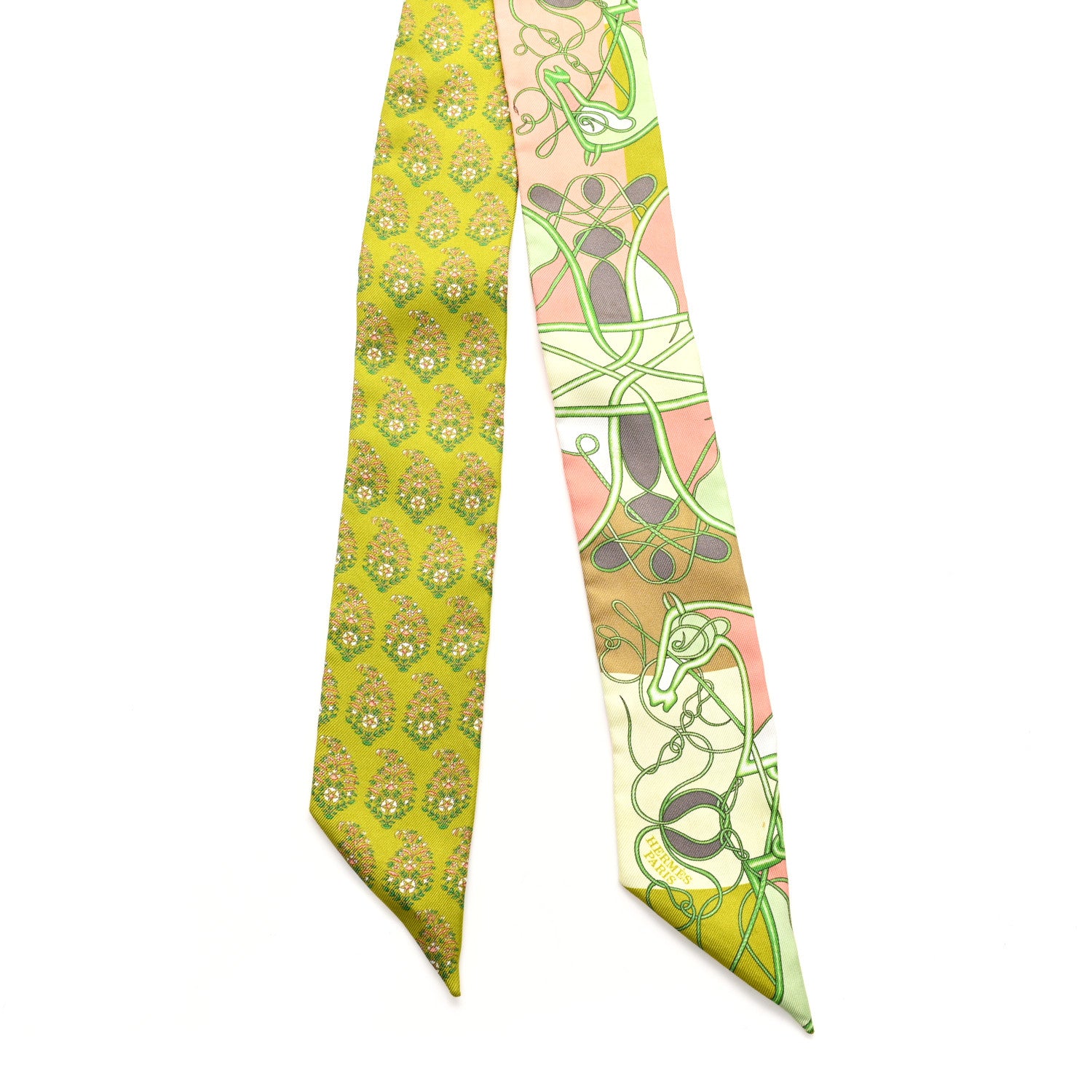 Hermes Silk Coup De Fouet Au Bloc Twilly Vert Peche Chartreuse 2 of 4