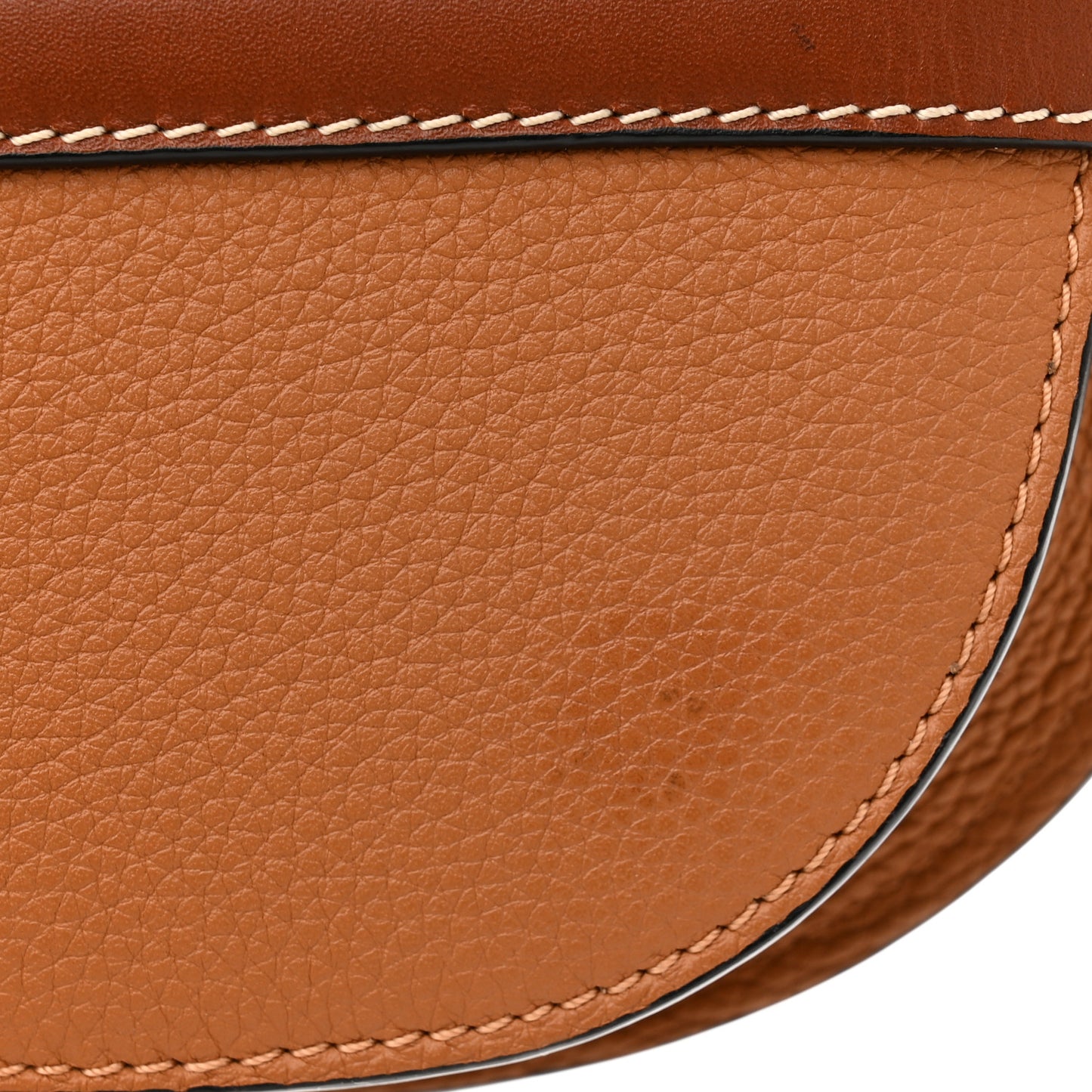 Grained Calfskin Mini Gate Crossbody Bag Caramel Pecan