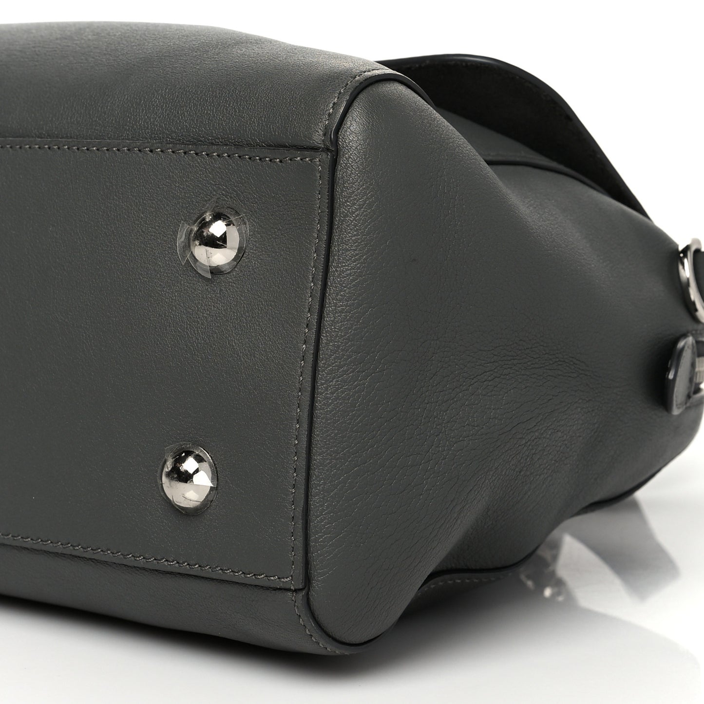 Glossy Goatskin Medium Del Rey Satchel Black