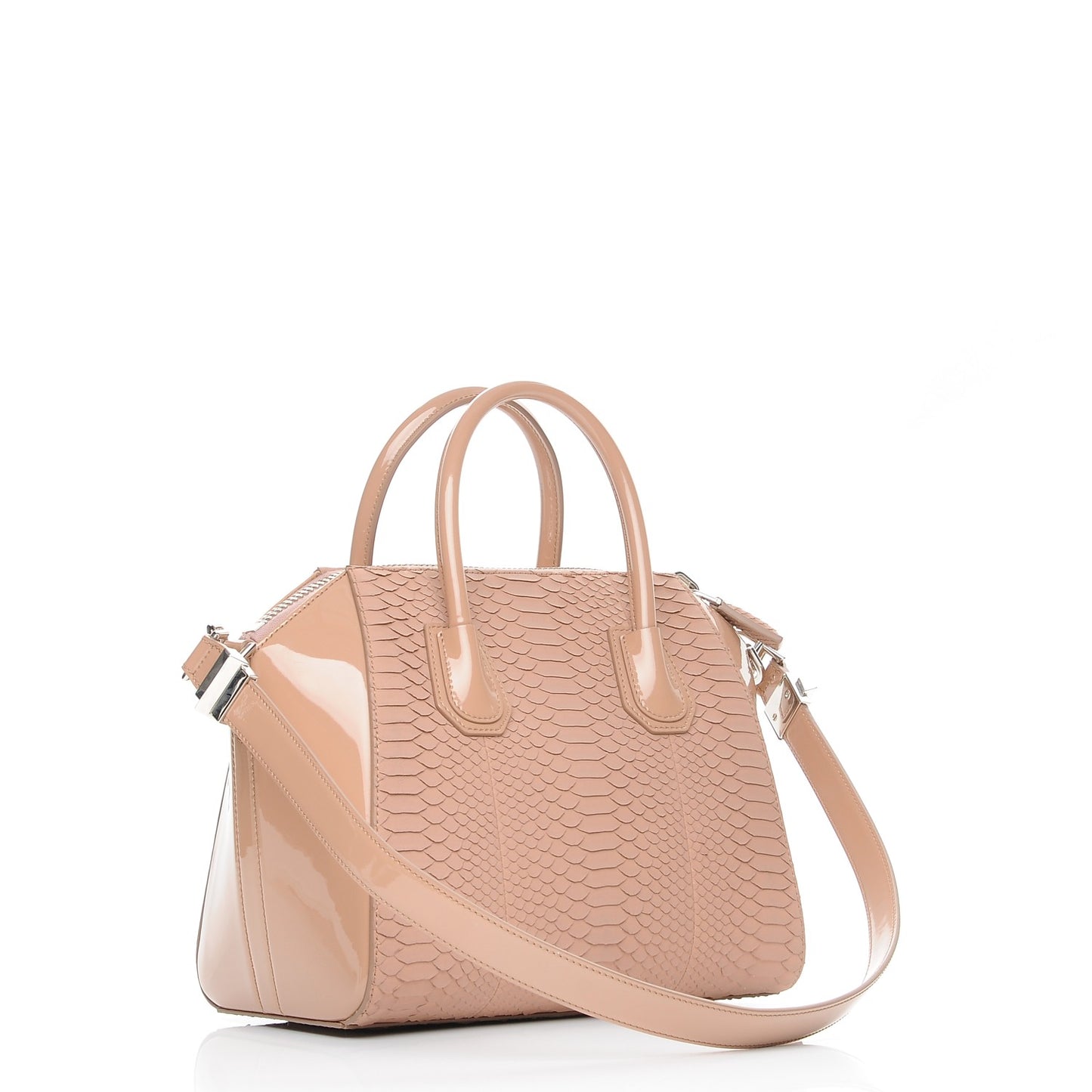 Python Patent Small Antigona Pink