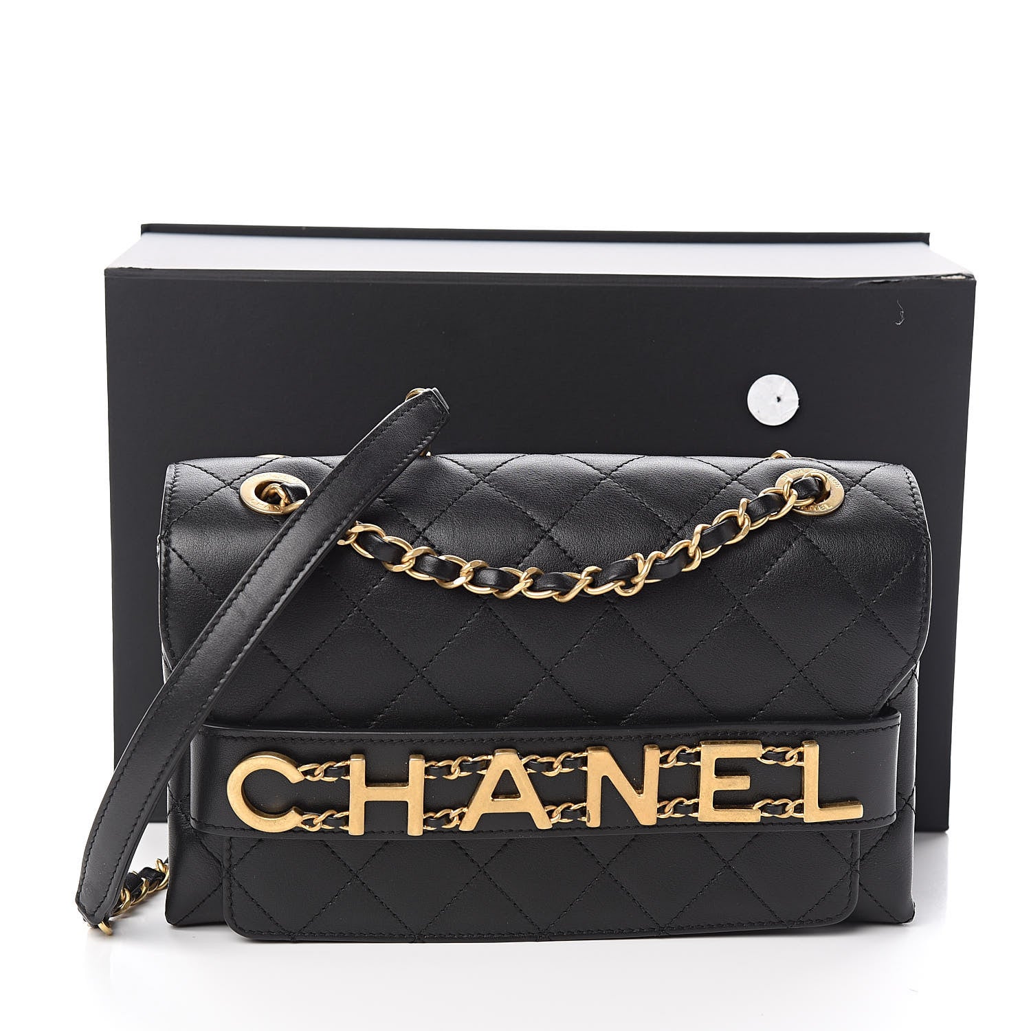 Chanel Calfskin Quilted Enchained Flap Black 15 of 15