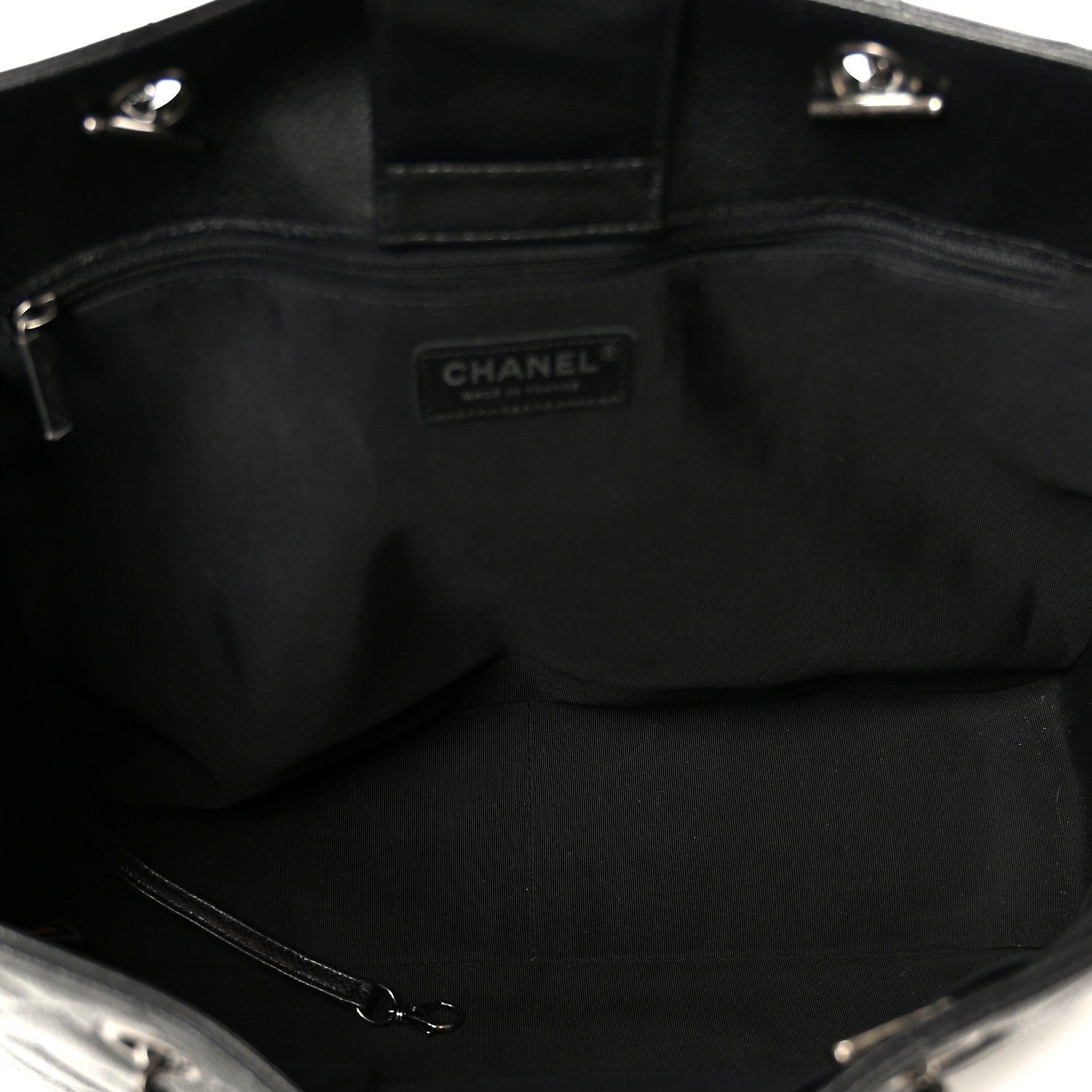 Chanel Calfskin Quilted Large CC Shopping Tote Black 5 of 10