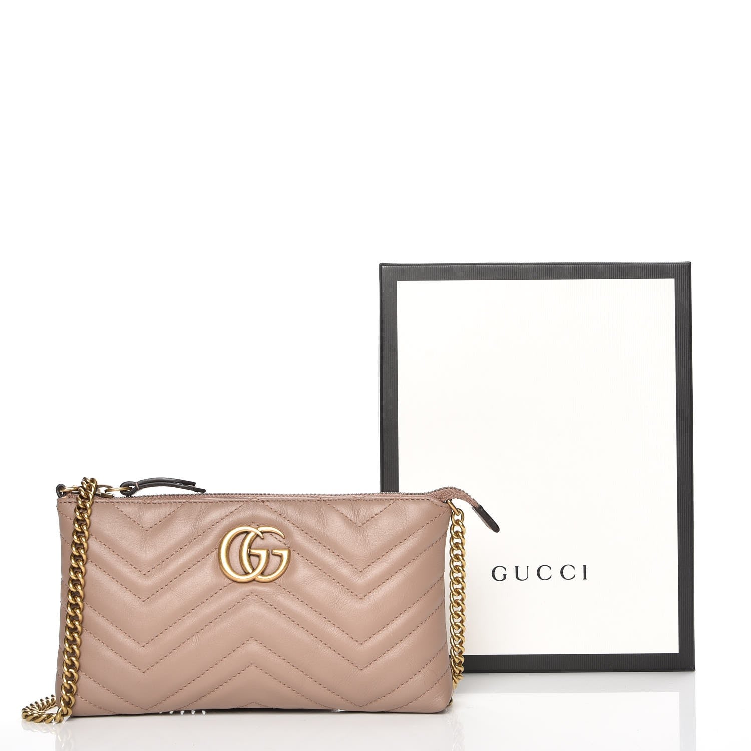Gucci Calfskin Matelasse Mini GG Marmont Chain Bag Porcelain Rose 8 of 8