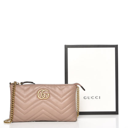 Gucci Calfskin Matelasse Mini GG Marmont Chain Bag Porcelain Rose 8 of 8