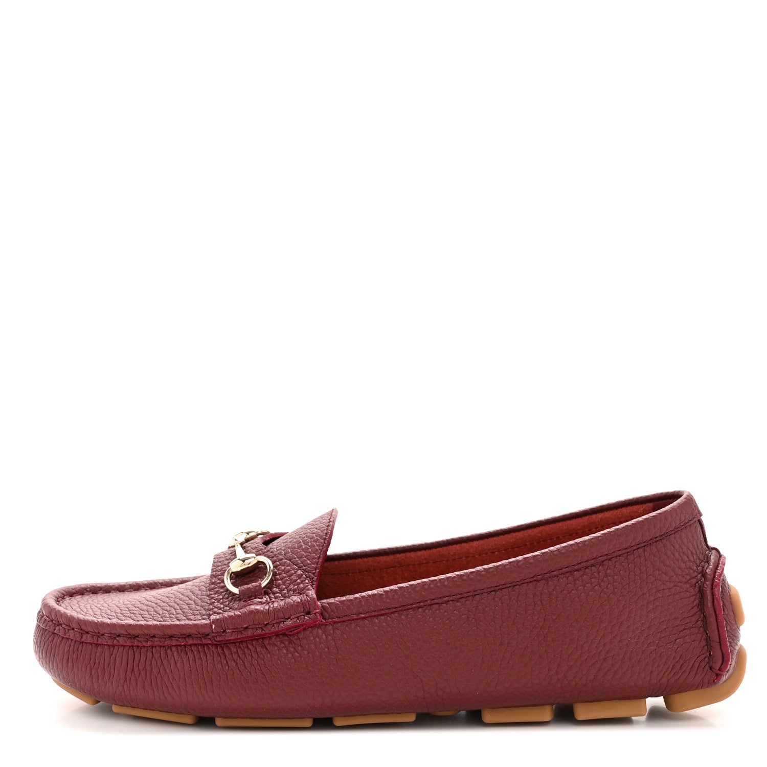 Gucci Soft Clove Calfskin Womens Horsebit Driver Loafers 40 Rosso Ancora 1 of 9