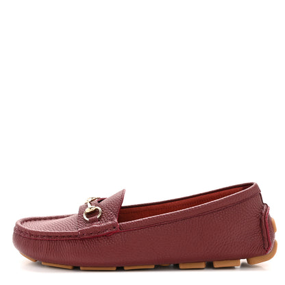 Gucci Soft Clove Calfskin Womens Horsebit Driver Loafers 40 Rosso Ancora 1 of 9