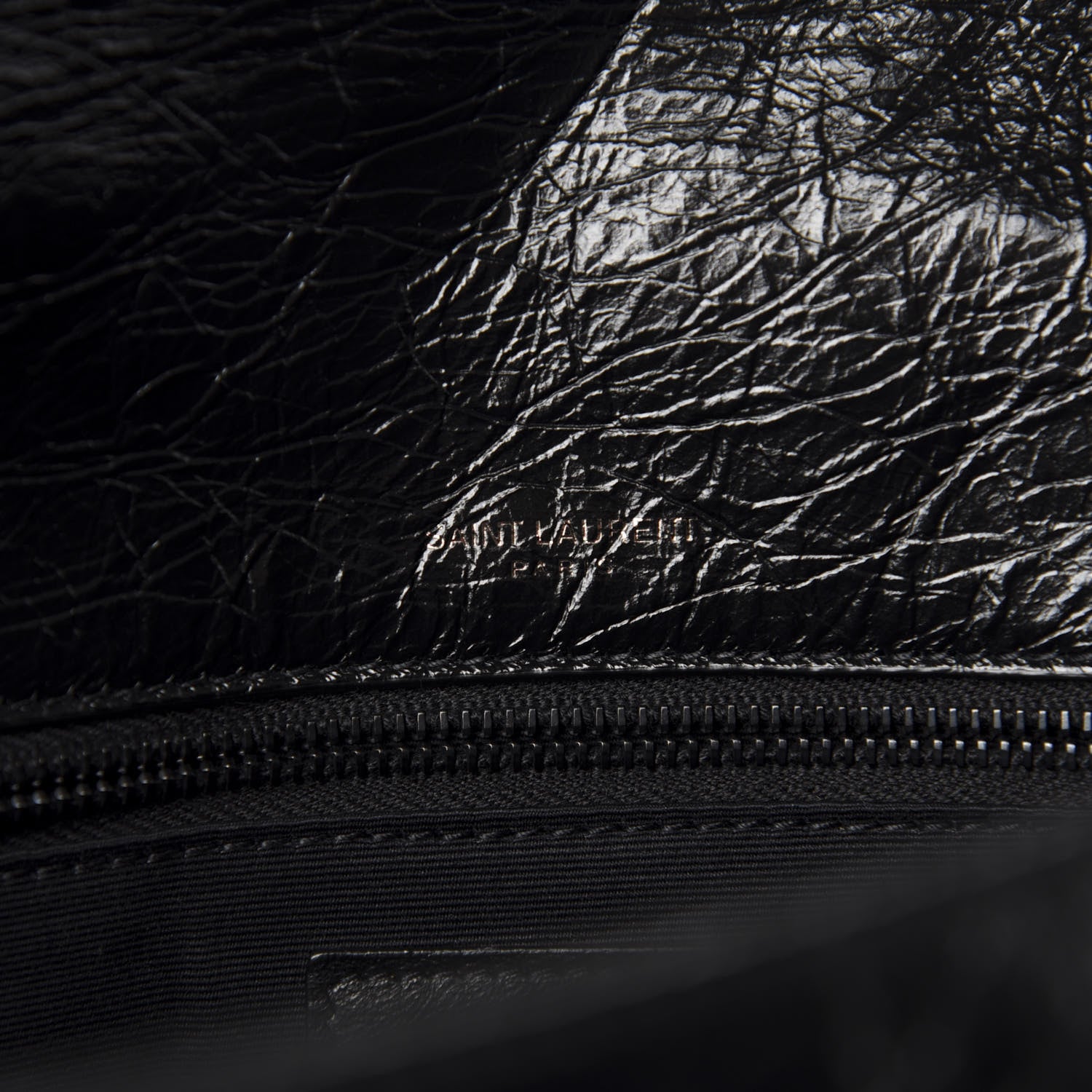 Saint Laurent Crinkled Calfskin Matelasse Monogram Medium Niki Chain Satchel Black 9 of 11