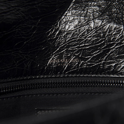 Saint Laurent Crinkled Calfskin Matelasse Monogram Medium Niki Chain Satchel Black 9 of 11
