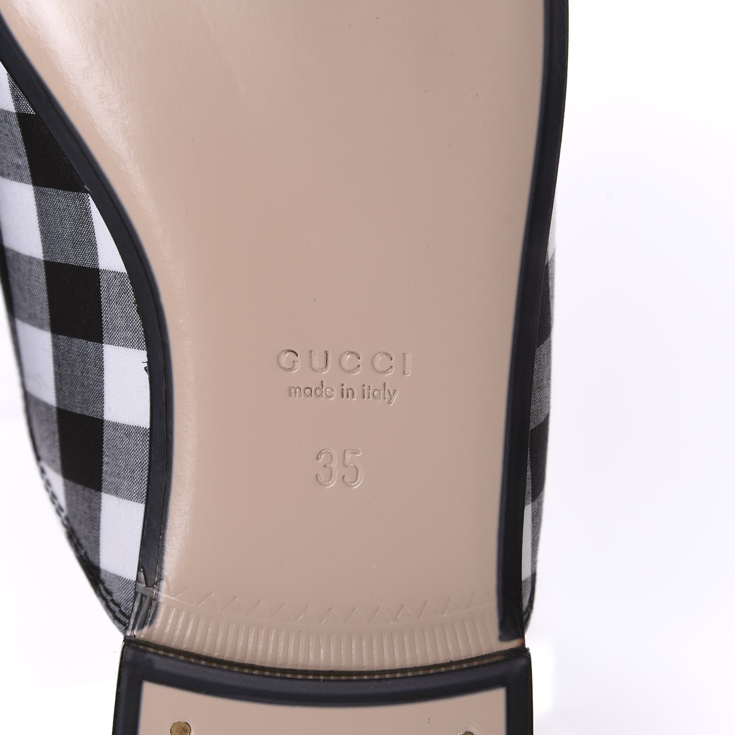 Gucci Cotton Gingham Womens Princetown Slippers 35 White Black 8 of 10