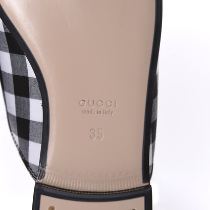 Gucci Cotton Gingham Womens Princetown Slippers 35 White Black 8 of 10