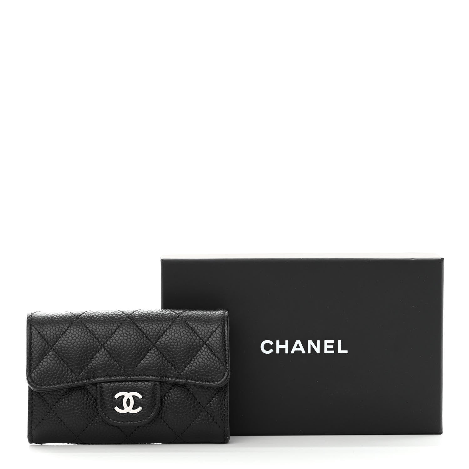 Chanel Caviar Quilted Flap Card Holder Wallet Black 9 of 9