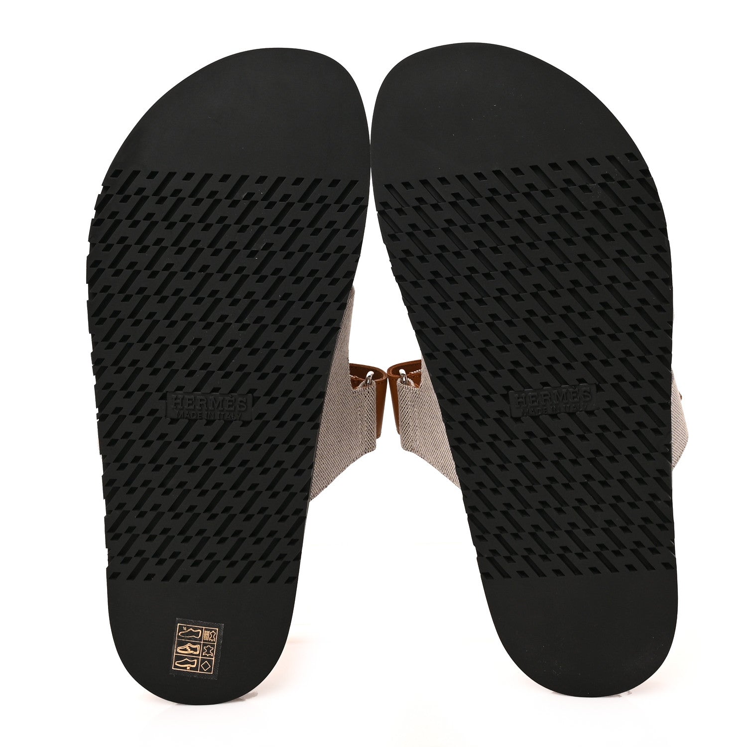 Hermes Toile De Coton Veau Lisse Mens Chypre Sandals 42.5 Prunoir Naturel 5 of 8
