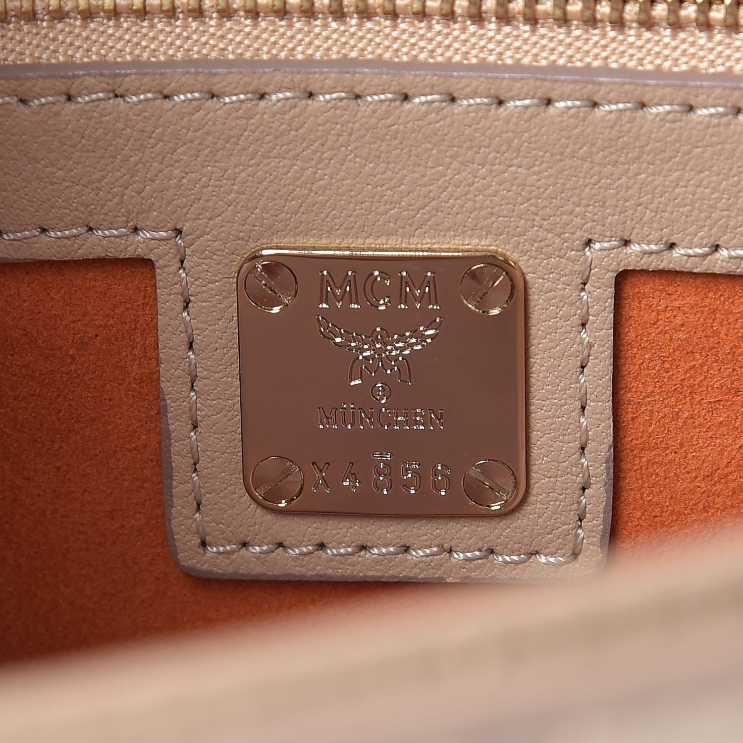 MCM Visetos Medium Patricia Satchel Beige 9 of 16