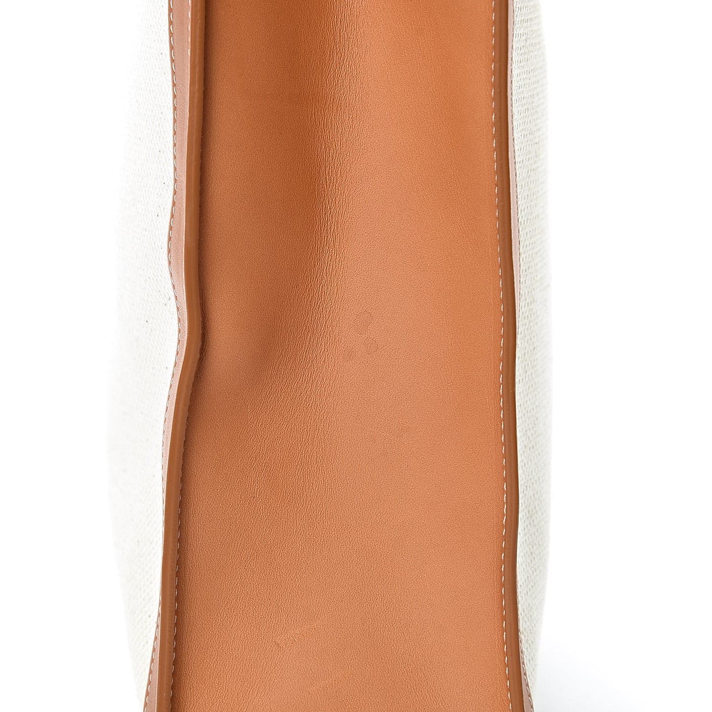 Canvas Calfskin Vertical Cabas Natural Tan