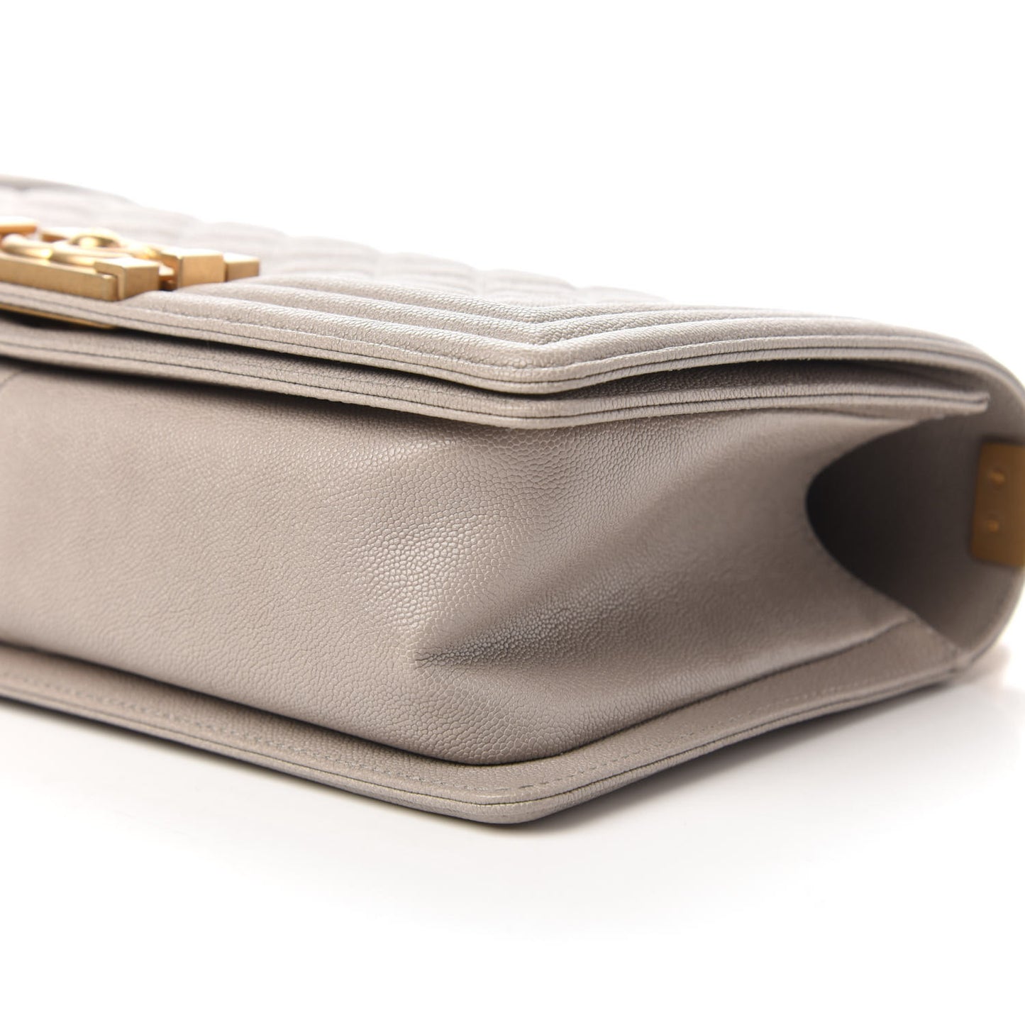 Caviar Quilted Medium Boy Flap Grey