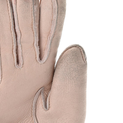 Chanel Shearling Quilted CC Gloves 7.5 Light Pink 9 of 13