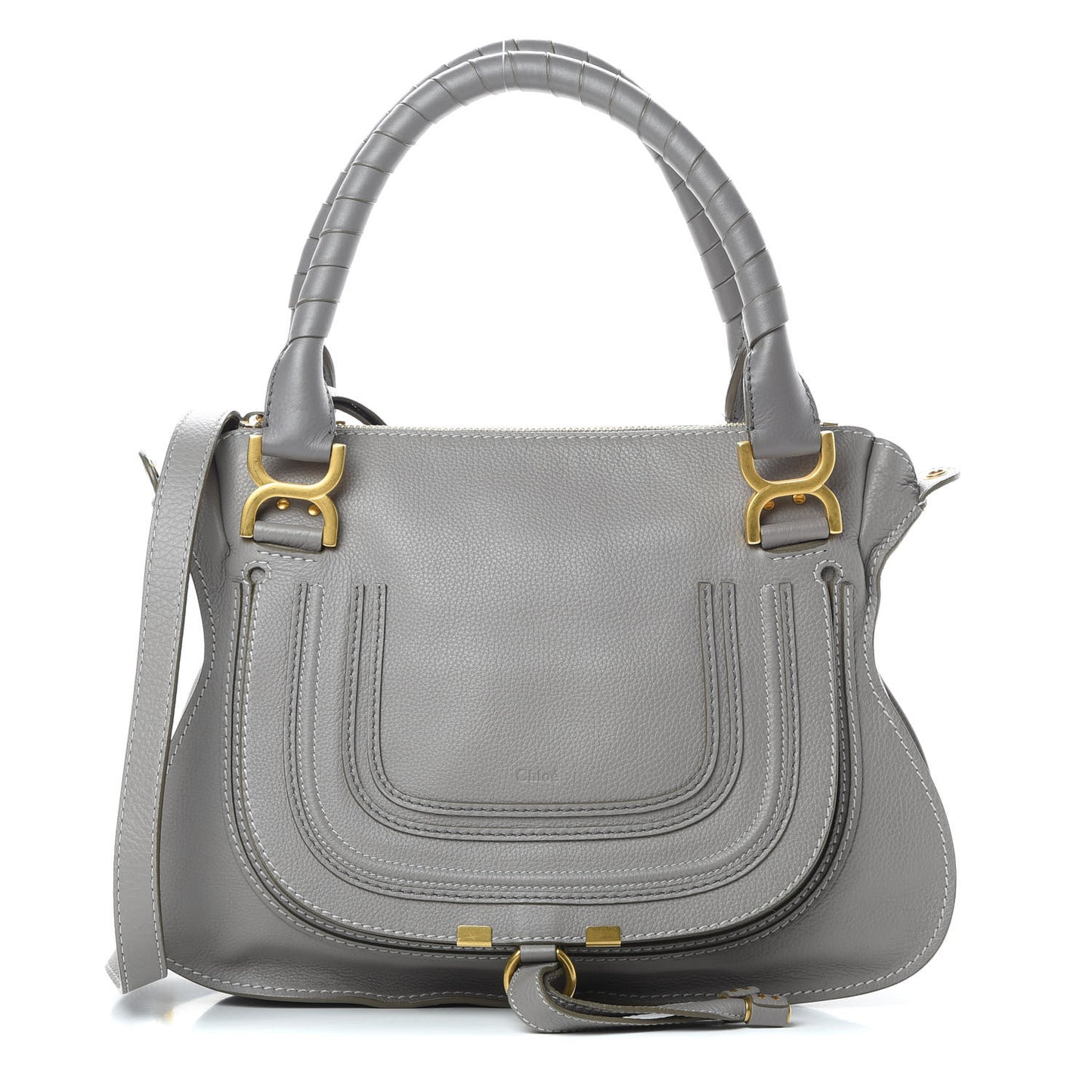 Calfskin Medium Marcie Satchel Cashmere Grey