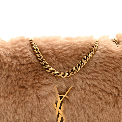 Saint Laurent Shearling Calfskin Small Reversible Monogram Kate Satchel Ecru Dark Brown 8 of 12