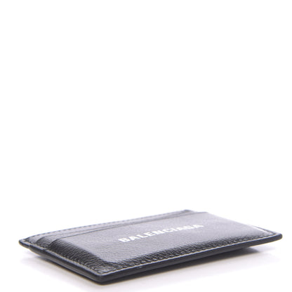 Balenciaga Grained Calfskin Logo Cash Card Holder Black White 4 of 8