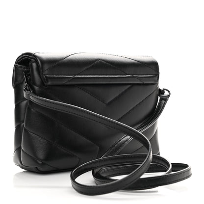 Saint Laurent Calfskin Y Quilted Monogram Toy Loulou Crossbody Bag Black 3 of 10