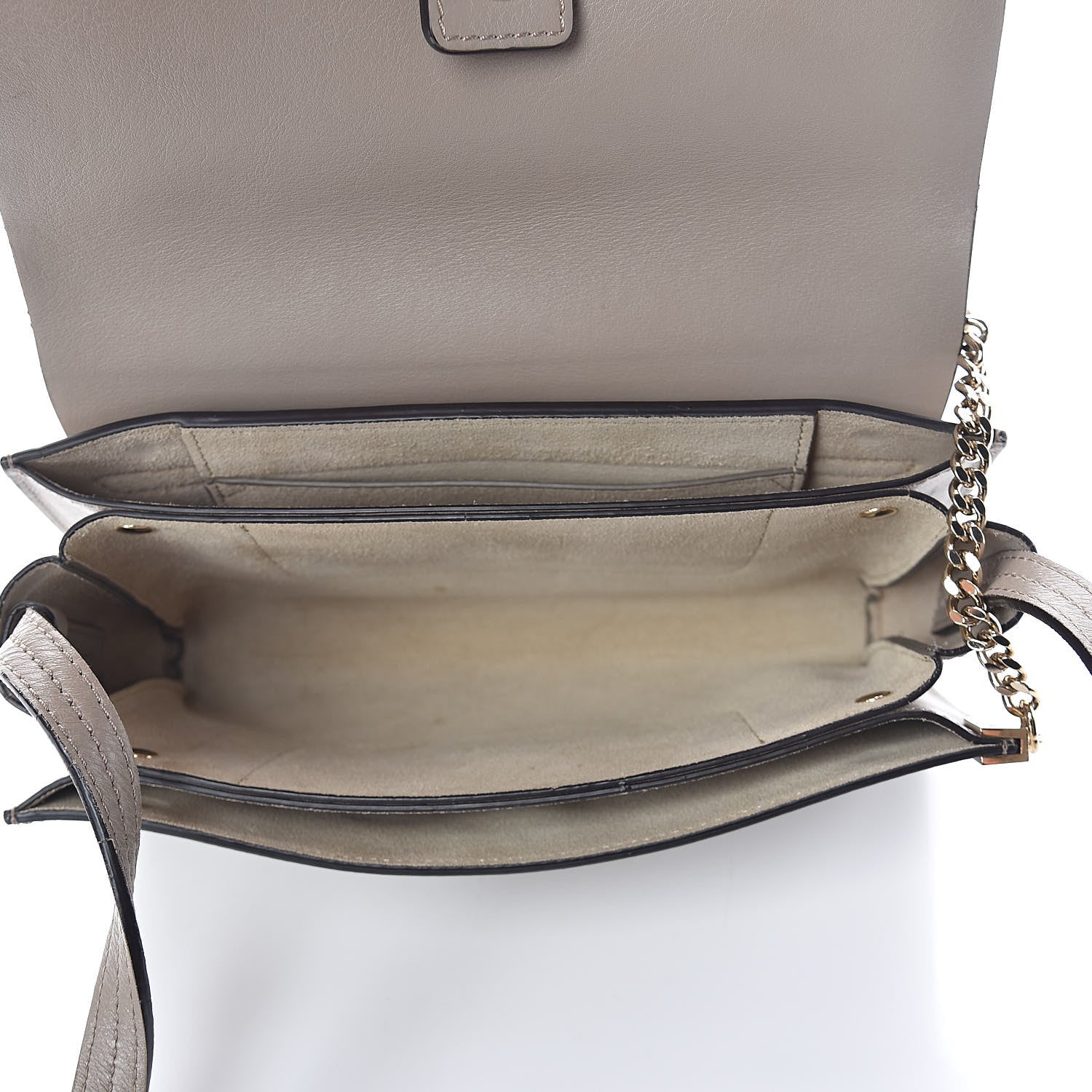 Chloe Suede Calfskin Small Faye Shoulder Bag Motty Grey 5 of 10