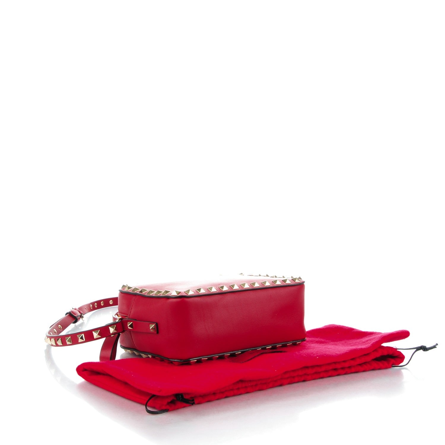 Valentino Garavani Calfskin Rockstud Camera Crossbody Bag Red 4 of 7