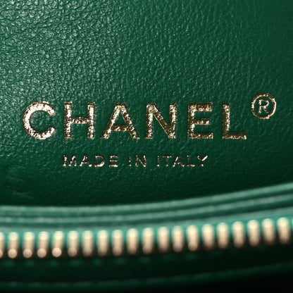 Chanel Lambskin Chevron Stitched Envelope Flap Bag Green 6 of 12