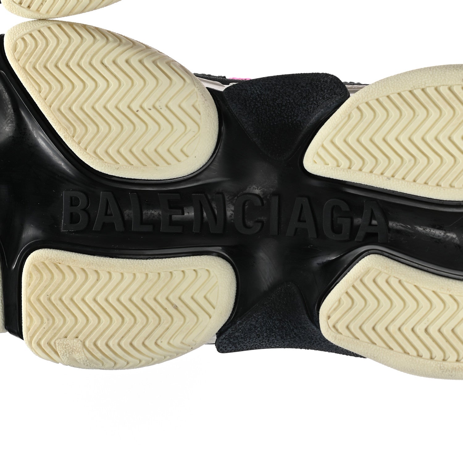 Balenciaga Fabric Mesh Womens Triple S Sneakers 40 Fluo Pink Grey White 6 of 8