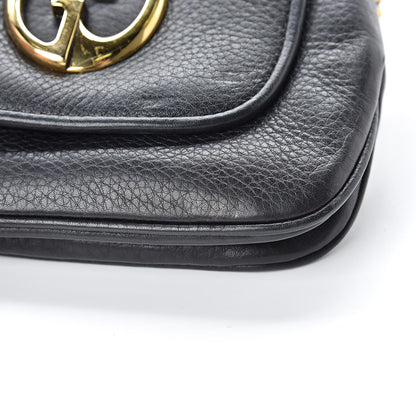 Gucci Pebbled Calfskin Small 1973 Chain Shoulder Bag Black 14 of 15