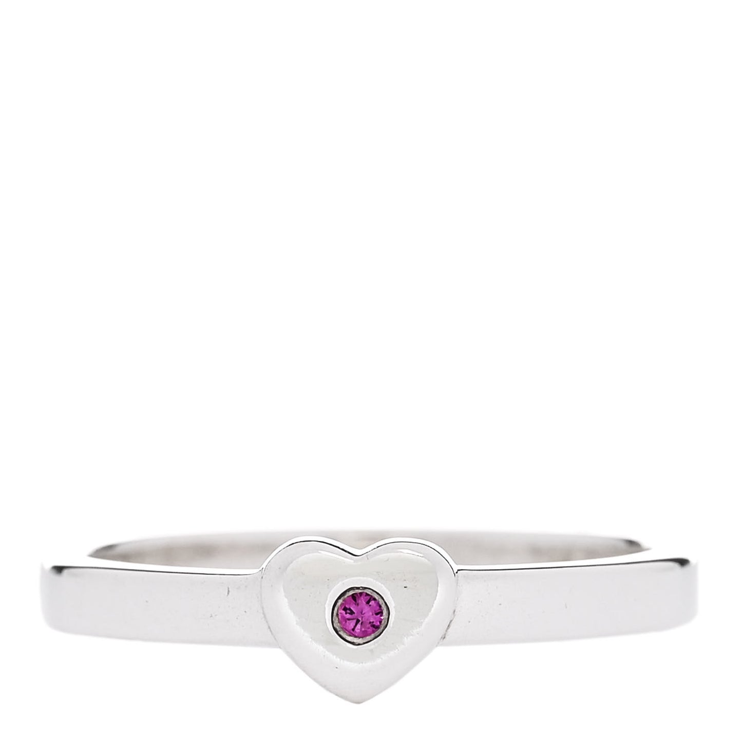 Sterling Silver Pink Sapphire Heart Ring 56 7.5