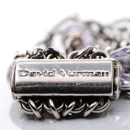 David Yurman Sterling Silver Amethyst Multi-Strand Figaro Bracelet 4 of 4