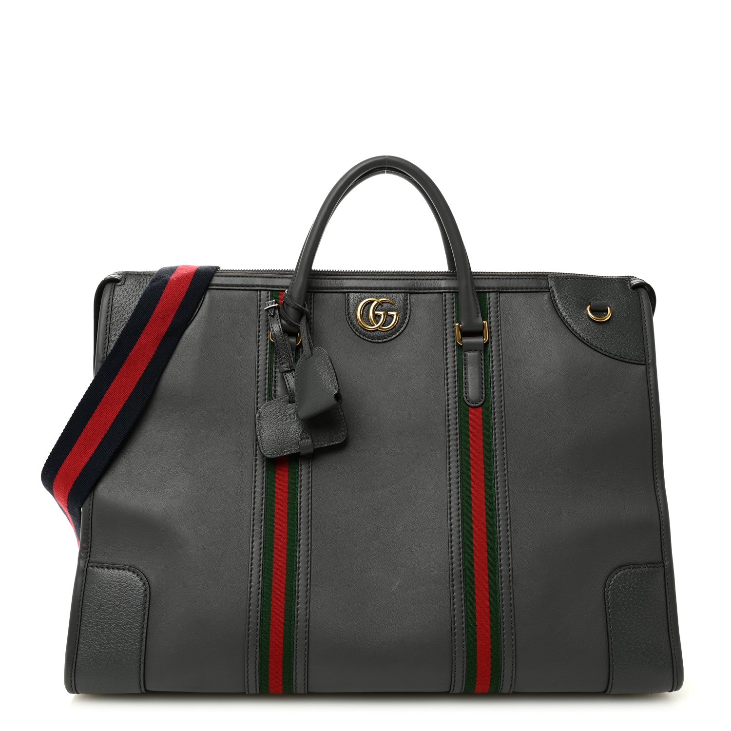 Gucci Koi Calfskin XL Bauletto Duffle Top Handle Bag Grey 1 of 13