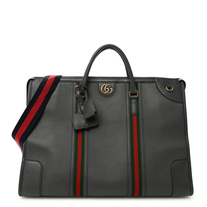 Gucci Koi Calfskin XL Bauletto Duffle Top Handle Bag Grey 1 of 13