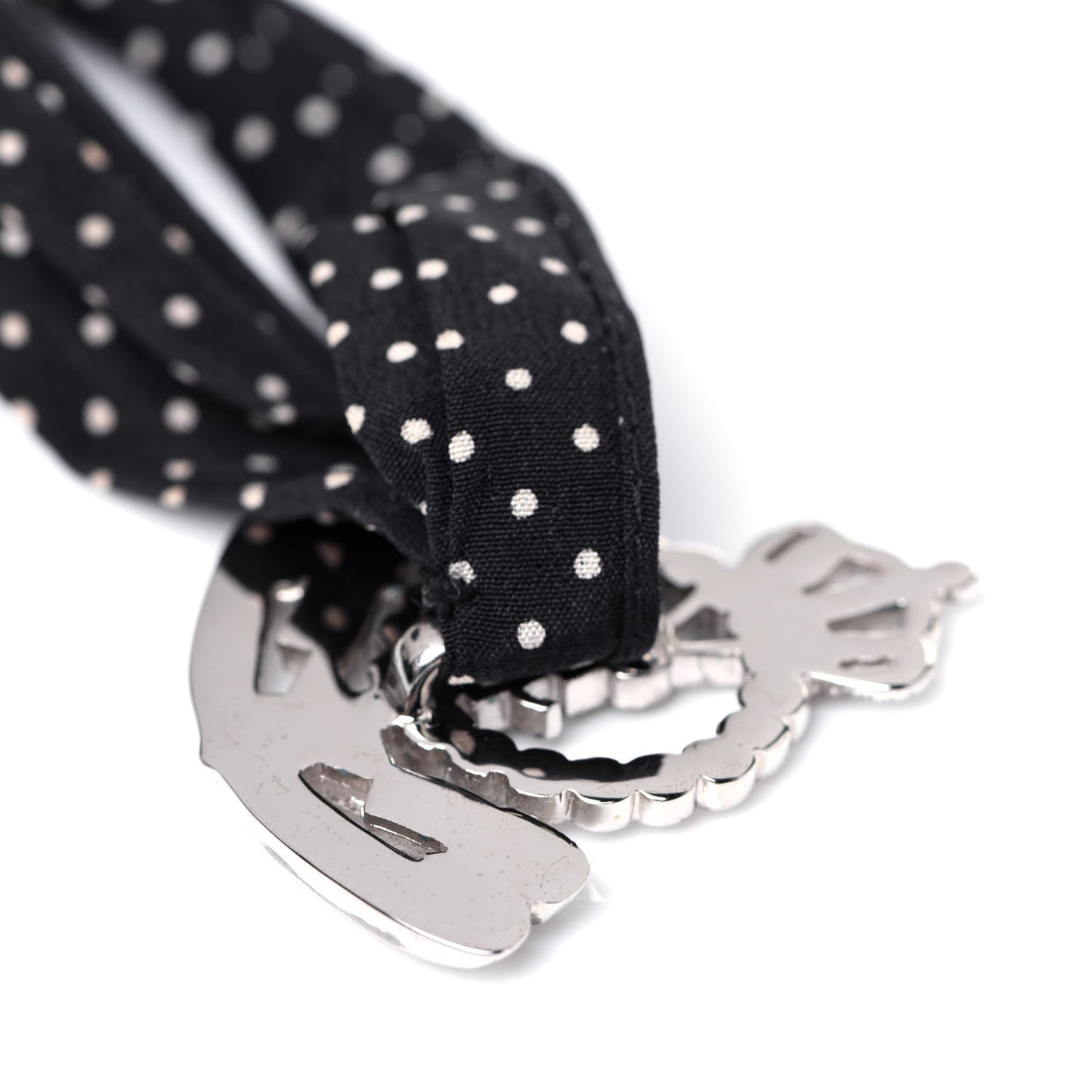 Crystal Crepe Polka Dot Choker Black