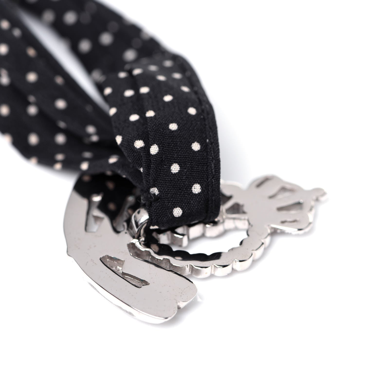 Saint Laurent Crystal Crepe Polka Dot Choker Black 5 of 5