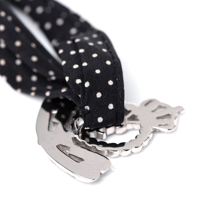 Saint Laurent Crystal Crepe Polka Dot Choker Black 5 of 5