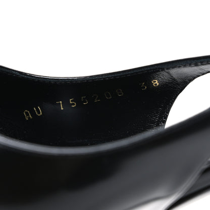 Saint Laurent Patent Vendome Slingback Pumps 38 Black 10 of 10